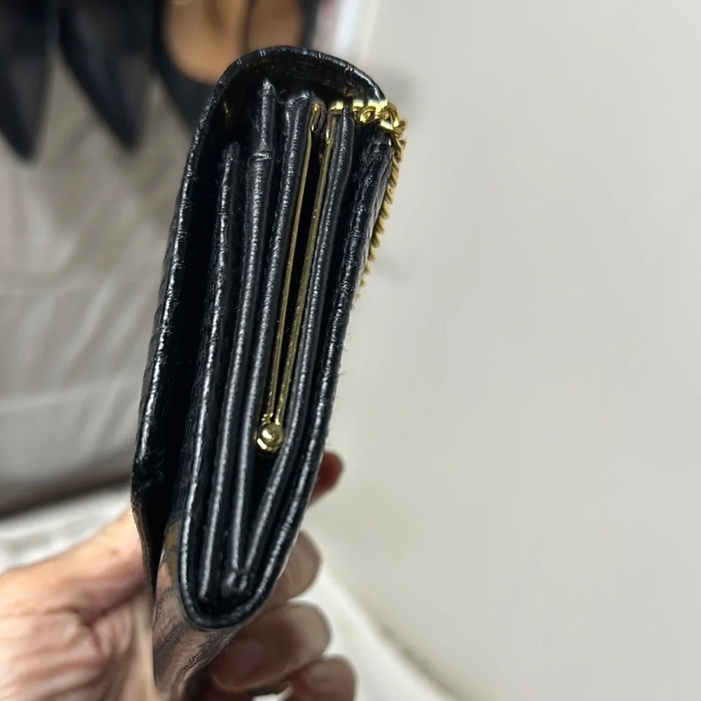 Perry Ellis Black and Gold Crossbody Bag with Chain Strap